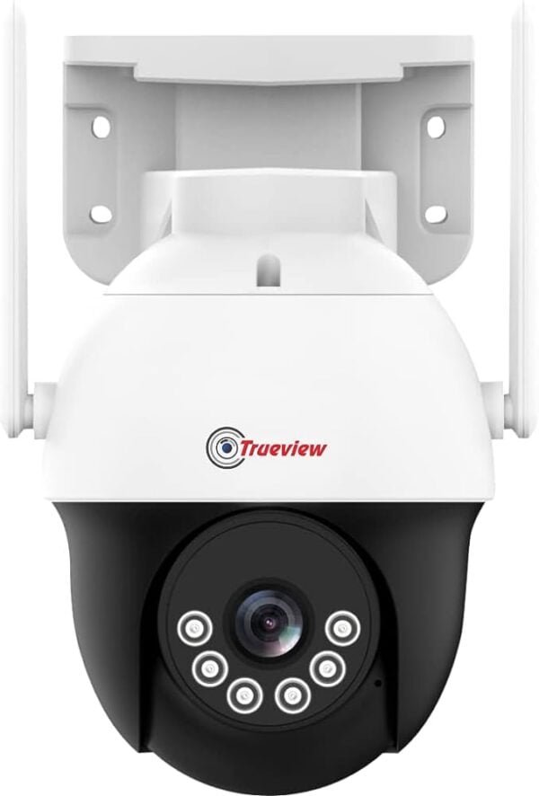 Trueview WiFi 3mp Mini Pan-Tilt Zoom Cctv Camera SD Card Up To 256 GB | Intruder Alarm System Full Color in Low Light Two Way Talk Alexa & OK Google Surveillance T18135